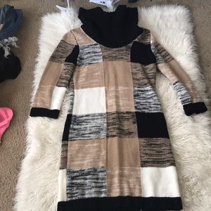 long sleeve high neck dress